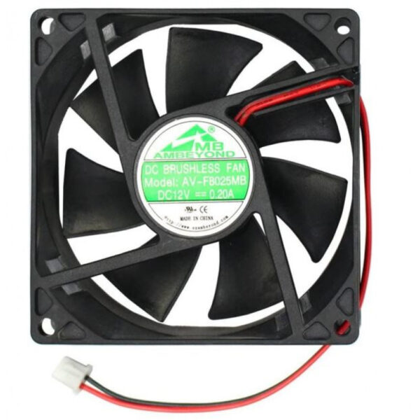 DC 12V 8025 Cooling Fan - 80X80X25 mm Size Cooler (Black)
