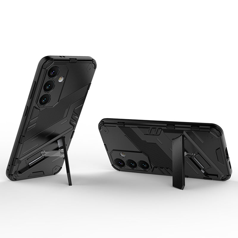 Samsung Galaxy S24 Case PC+TPU Kickstand Phone Cover - Black - Image 4